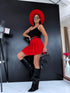 Pleated shorts + double belt J72 - RED PRE-ORDER